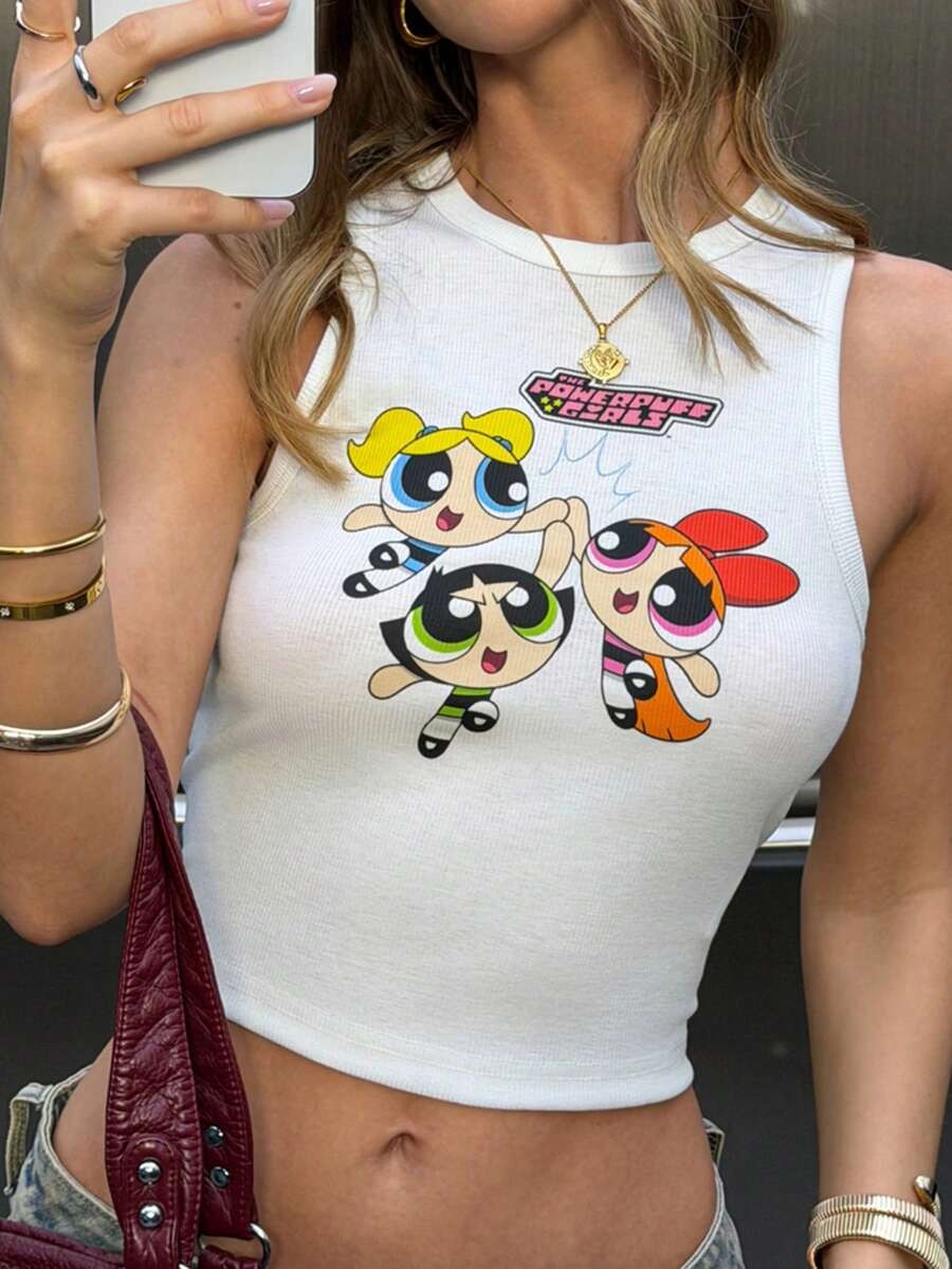 Women's Summer Floral Bubble & Lily Print Tank Top