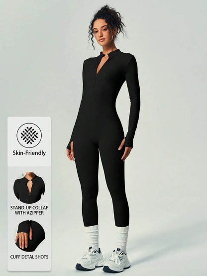 Women’s Half-Zip Tracksuit Set – For Fitness and Yoga