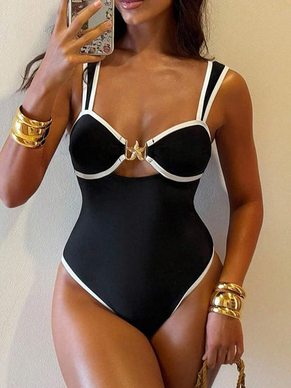 2-Piece Set Women’s One-Piece Swimsuit & Beach Cover-Up Skirt