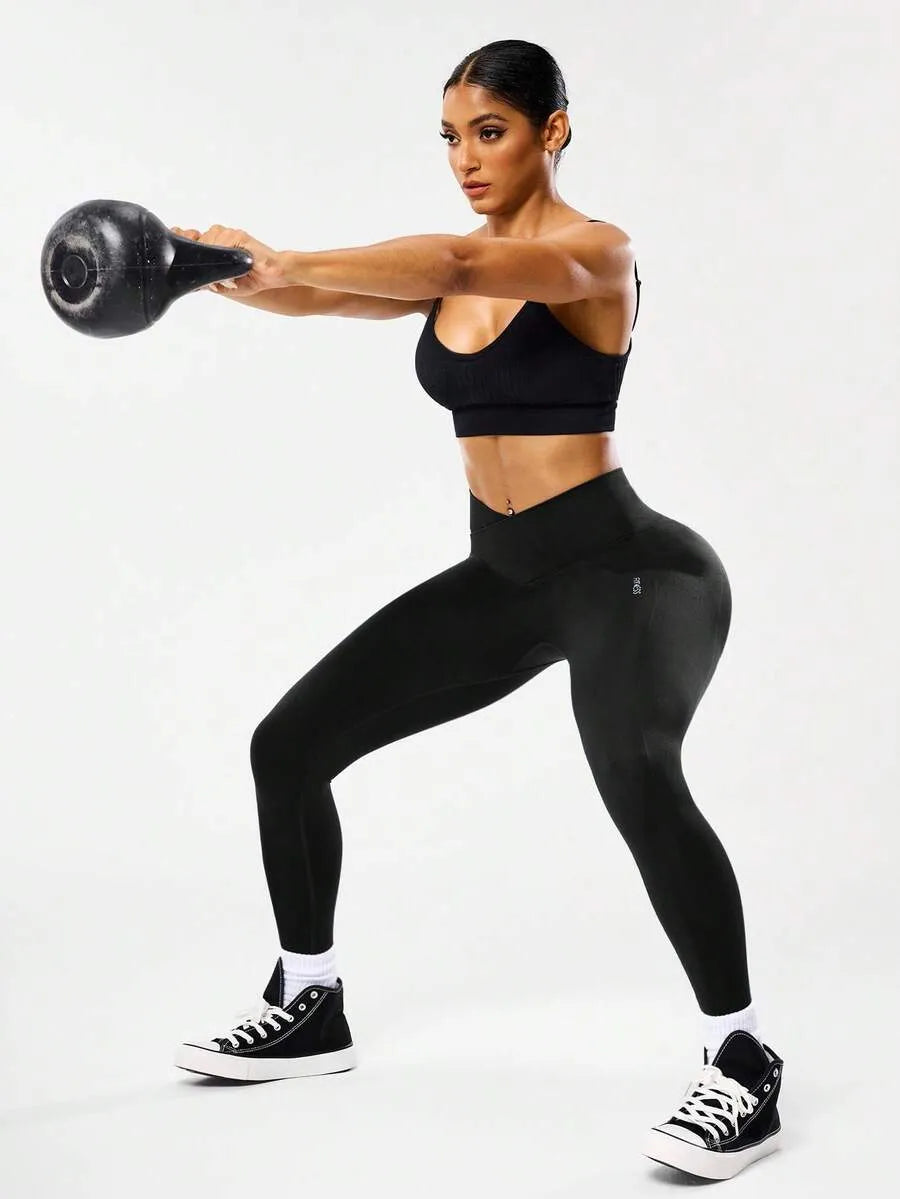 Yoga Workout Leggings - Flexible and Soft with a Cross Waist
