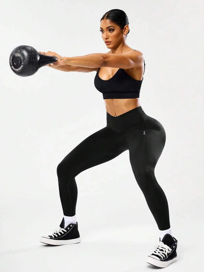 Yoga Workout Leggings - Flexible and Soft with a Cross Waist