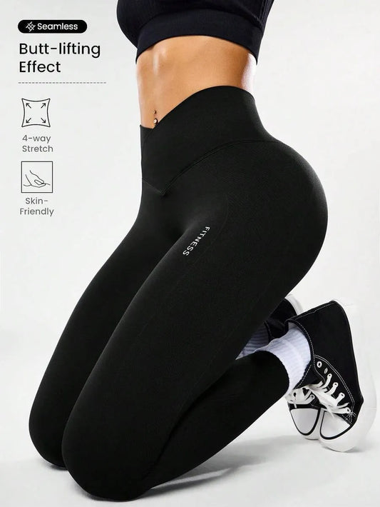 Yoga Workout Leggings - Flexible and Soft with a Cross Waist