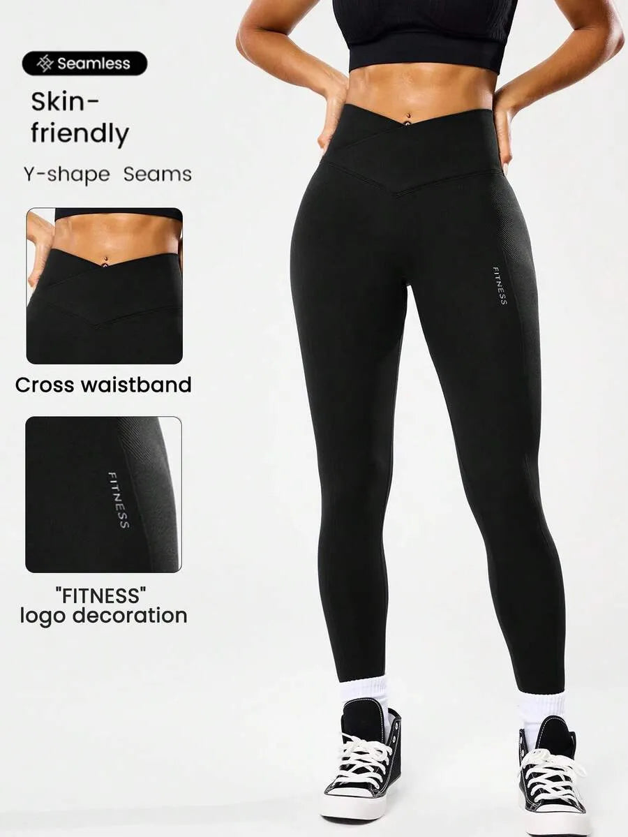 Yoga Workout Leggings - Flexible and Soft with a Cross Waist