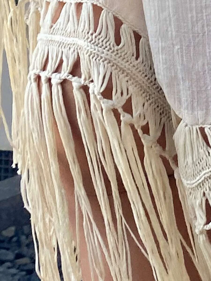 Fringe Hem Kimono